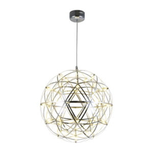 Lámpara colgante de acero inoxidable color plateado Geo 300