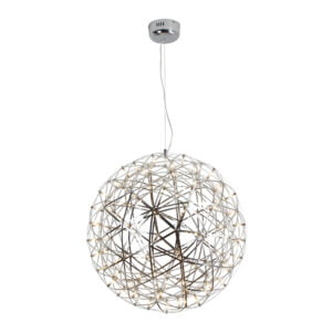 Lámpara colgante de acero inoxidable color plateado Geo 500