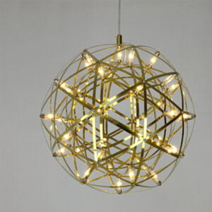 Lámpara colgante de acero inoxidable color dorado Geo Gold 1000