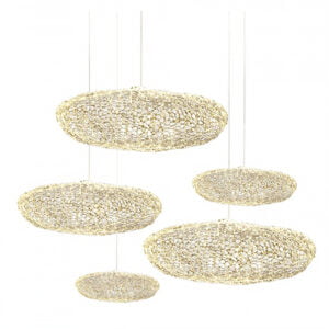 Lámpara colgante metálica color blanco Nuvem White 1200