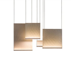 Lámpara colgante metálica color  blanco y negro Lumio 300