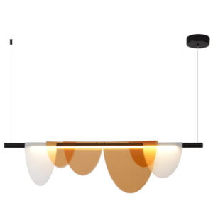Lámpara colgante metálica color negro y ámbar Solaris