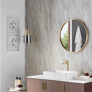 Espejo circular con marco dorado Alba